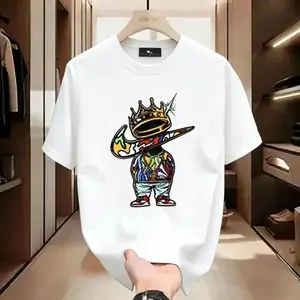 Men's Unisex 100% Cotton Round-Neck Short-Sleeve Graphic T-Shirt - Vibrant Patterns, Soft Casual Menswear Top for Spring Summer Street Style
