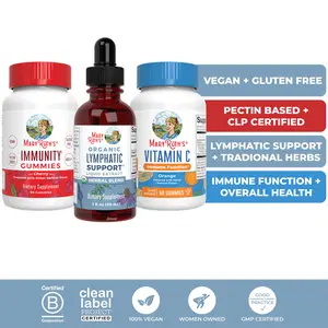 MaryRuth's Immunity & Lymphatic Support Bundle – Immunity Gummies 60 ct – Vitamin C Gummies 60 ct - Lymphatic Support Herbal Blend 1 oz
