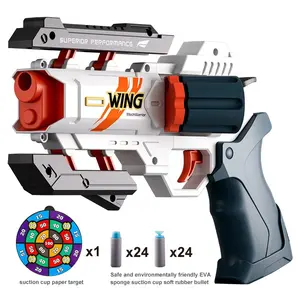 Super cool quick deformation explosive handheld soft bullet gun, equipped with 44 EVA soft bullets, children's game toy gift, suitable for indoor and outdoor shooting games for one or more people