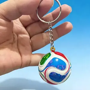 6pcs 2026 3D Football Keychain, Fan Mascot Pendant, Cute Gift, Sports Enthusiast Accessory, Backpack Football Keychain, Ideal for Men and Women