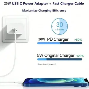 20w Super Fast Charging USB-C Charger, Supports USB-C to Lightning Cable, Multiple Configurations Available, for iPhone 14/13/12/11/XS/9/8