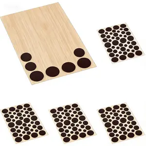 Self-Adhesive Surface Protection Pads, 46-Count Assorted Sizes, Brown Felt Pads for Furniture, Reusable and Damage-Free, 5-Pack of Felt Pads, Easy Peel and Stick Application