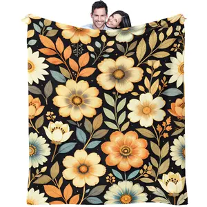 Vintage Floral Printed Blanket, an Ultra-Soft, Cozy & Warm Home Decor Blanket, the Ideal Nap Blanket and a Perfect Gift for Family and Friends