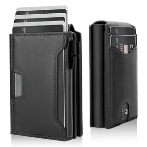 2026 Upgraded Pop Up Wallet for Men, RFID Blocking Leather Card Holder Wallet, Slim Minimalist Wallet with 7–11 Card Capacity & ID Window Bifold Wallet Pefect Gift