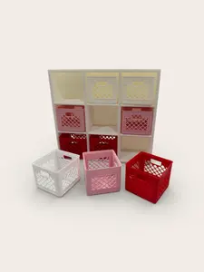 Mini Crate Cubby Shelf Organizer - 3D Printed, Lightweight, 9 Mini Crates, Perfect for Small Spaces, Desks, Craft Rooms, and Displays Office Supplies Multifunctional Stationery