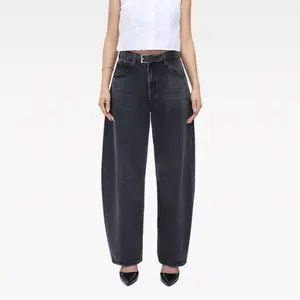 Blake BlueMoment Non-Stretch High Waist Barrel Jeans Womenswear Bottom Casual Denim Pants Spring Outfit Basic Streetwear BM003