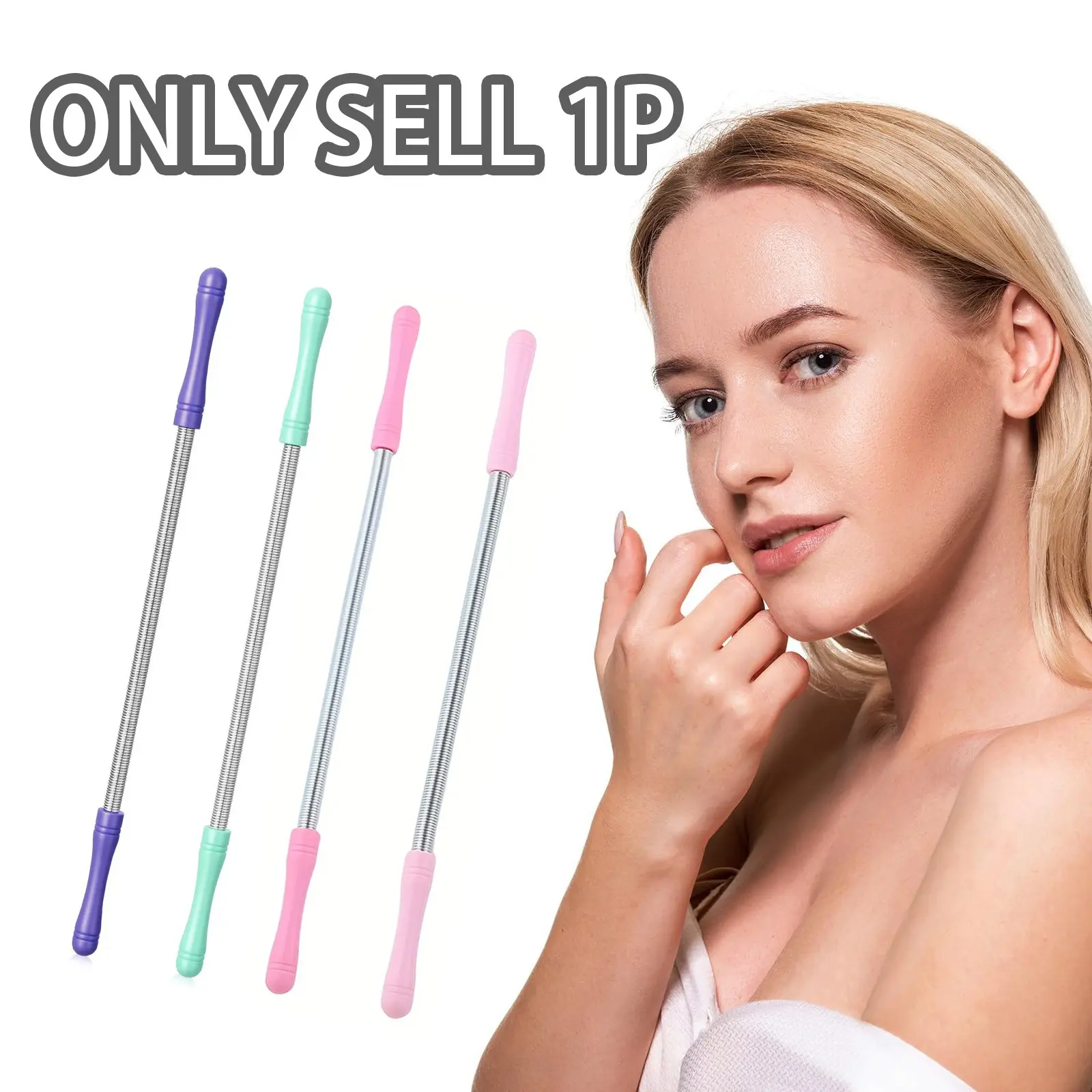 1pc Facial Hair Removal Spring Stainless, Portable Epilator Coil Tool, Manual Threading Design, Lightweight And Easy To Operate, Suitable For Cheeks, Chin, Upper Lip, Beauty Tool Facial Care Tools For Daily Facial Grooming For Women, Self Care Tools
