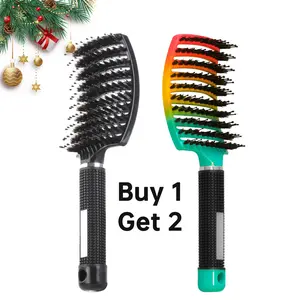 Webeauty Curved Vented Paddle Brush, Buy 1 Get 2, Fast Blow Drying Detangling Hair Brush, Professional Styling Comb for Wet Curly Thick Straight Hair Men Women