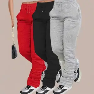3-Pack Women'S Casual Sweatpants with Pockets, Solid Color Polyester Knit Fabric, Straight Leg Drawstring Joggers, All Season Comfort Fit Can be used with raincoatGift