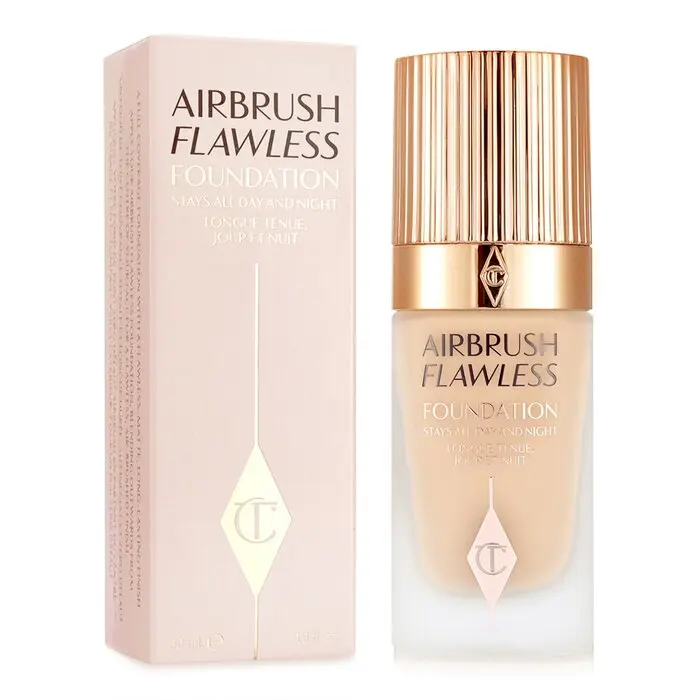 Charlotte Tilbury Airbrush Flawless Foundation - Waterproof, Blurring, Complexion Perfecting Skin & Flawless Base Formula - #4 Neutral, 30ml/1oz, Skin Foundation, Blurring Foundation