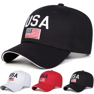 Unisex USA US Flag Embroidered Baseball Cap Outdoor Adjustable Sunscreen Leisure Hat Spring Autumn Travel Tourism Beach Vacation