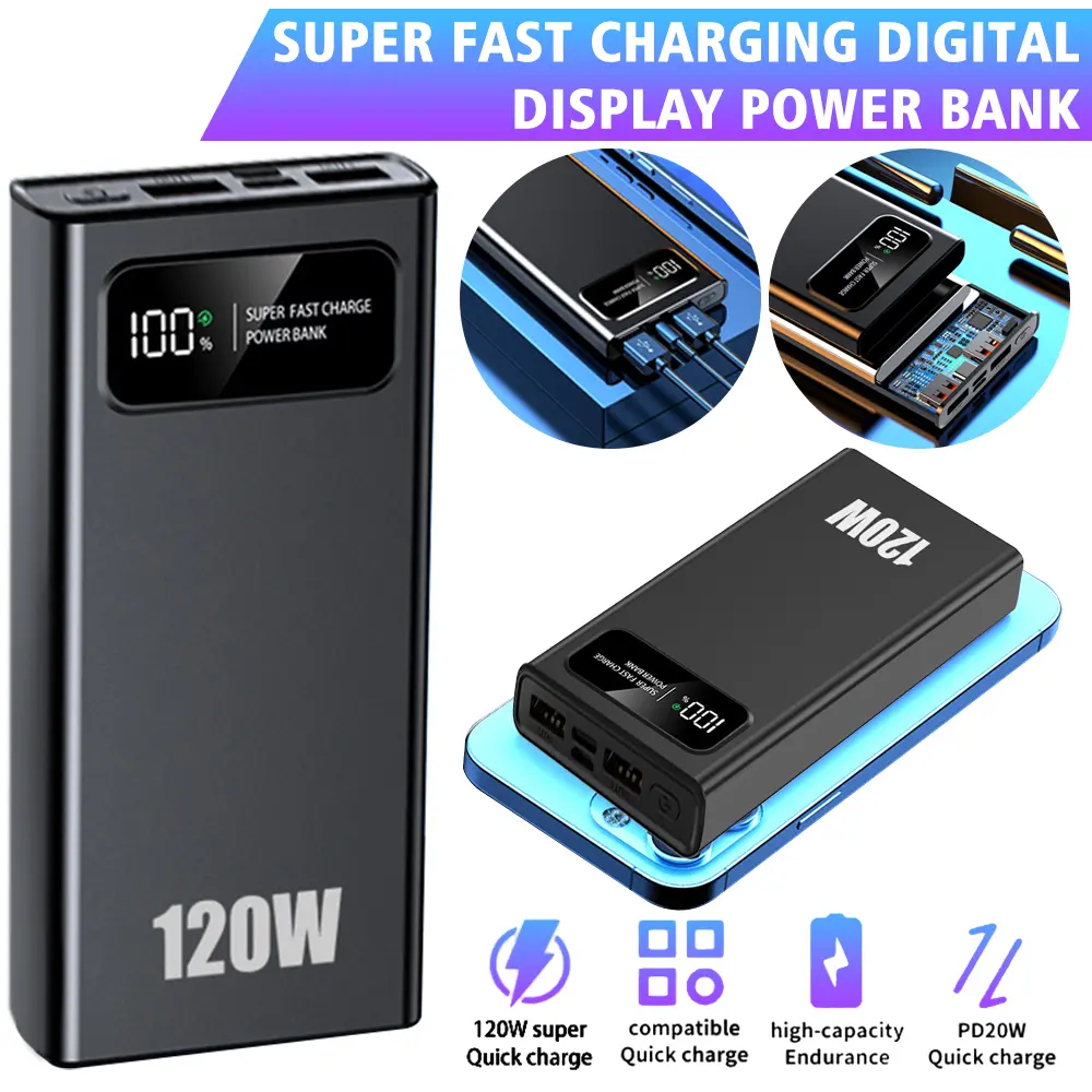 20000mAh 22.5W Ultra Fast Power Bank USB-C PD Portable Charger for iPhone 16 Series Galaxy S23 Tablets Dual Input Output LED Display Slim External Battery Pack