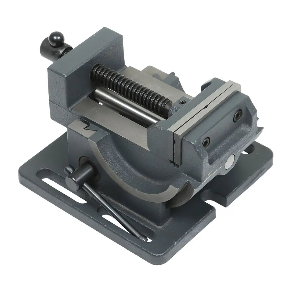 Heavy Duty Cast Iron Tilting Angle Vise Clamp with Lock - 3.25-in & 4.25-in Sizes, Coated Spray Finish, Corrosion-Resistant, Guide Rods, 1900 lbs Clamping Force, for Workshop Benchtop, Drill Press Precision Drilling Work, Angle Stops, Father's Day Gift