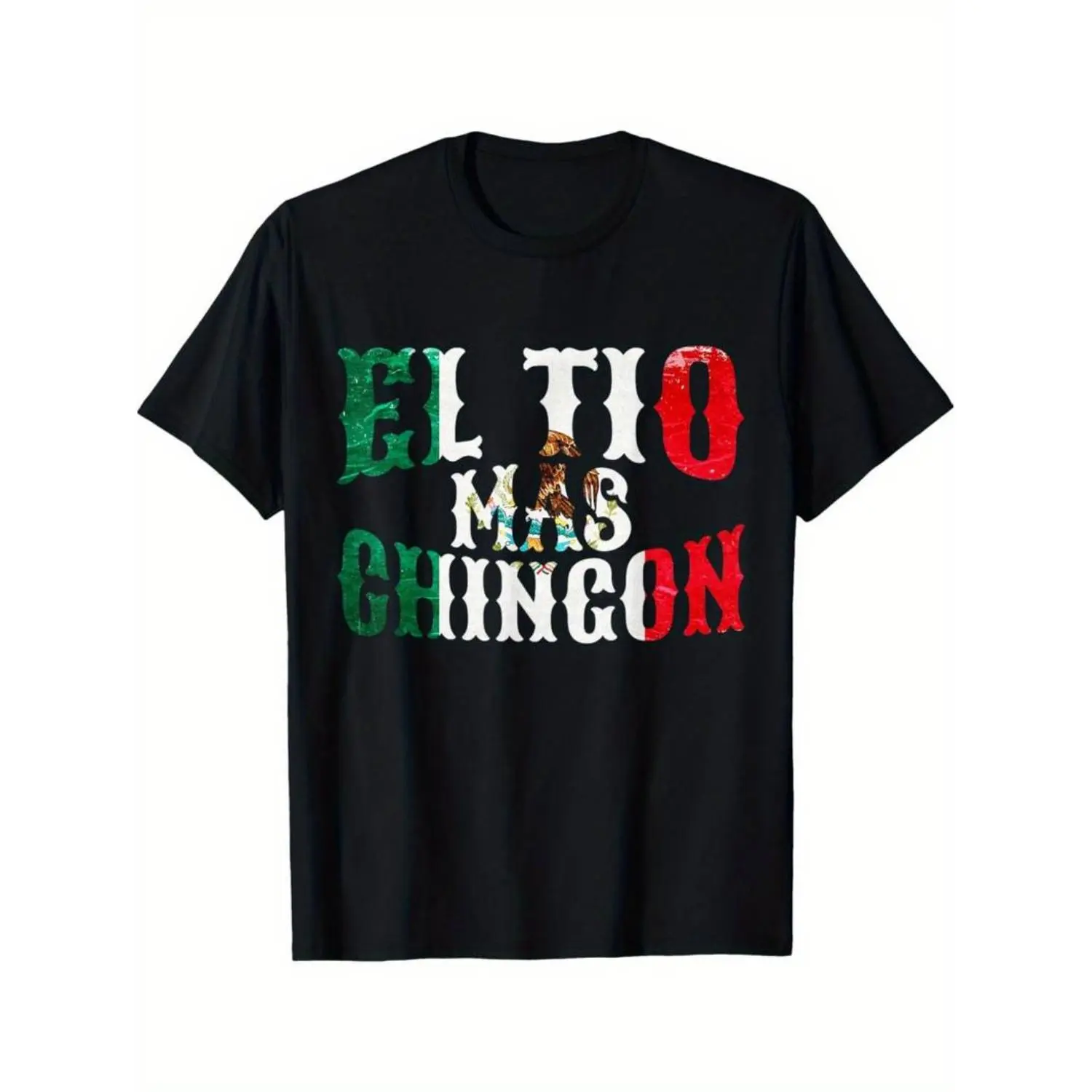 Men'S "EL TIO MAS CHINGON" Printed T-Shirt - Casual Crew Neck, Cotton Knit Fabric, Medium Stretch, Regular Fit, Summer Streetwear Crewneck Tropical  graphic tee Menswear Tshirt