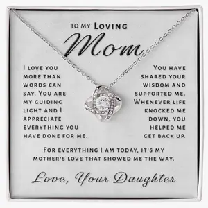 Gift for Mom From Daughter - My Guiding Light Love Knot Necklace 48I