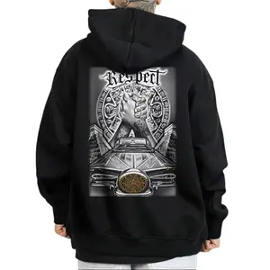 Respect Brown Pride Low Rider Hoodie Unisex Hoodie Sweatshirt T-Shirt Oversized Outfits Casual, Chicanos Clothing, Cholo Clothes Mexican Style, Digital Print for Outdoor  Womenswear Loose Pullover Cotton Polyester