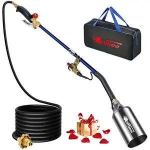 Portable Propane Torch Burner Weed Torch with Storage Bag, Blow Torch with 10FT Hose, Weeder with Igniter for Garden Roofing Road Charcoal fathersdaygift