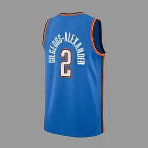 Sh@i Gilgeous-Alexander #2 Swingman Jersey 2026 full logo - Blue Orange Pro Style Hoop Fan Shirt