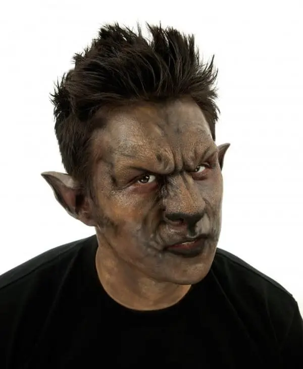212 MAIN Men's Fur Texture Wolf Nose-Prosthetic & Brow Appliance Set, Men's Special Effect Costume Accessory for Halloween, Costumes