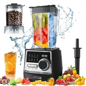 SPZTJK Professional 59OZ Countertop Blender for Smoothies, Stainless Steel Blender with Heating, 1400W High Speed Blenders for kitchen, Glass jar blender with Keep Warm, Auto Clean, Ice, Grinding, Milk Shake, Ice Slushie, Juice, Shake