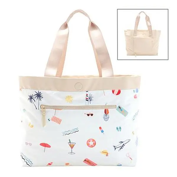 Samantha Brown Reversible Solid/Print Tote Bag