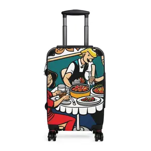 Polycarbonate and Canvas World Cuisine Suitcase with Adjustable Handle and 360 Degree Swivel Wheels