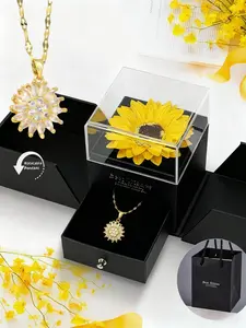Artificial Sunflower Gifts for Women Her Daughter Girlfriend Wife Mom Friends Sisters Aunt, You are My Sunshine Statement Necklace with Gift Box for Birthday Wedding Mother's Day Xmas Present