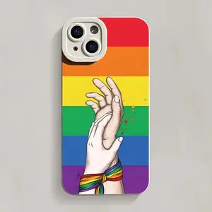 LGBTQ+ Pride Month The Hand Holding Phone Case, Casing, Anti-drop Soft Protective Phone Case, Phone Accessories Compatible with iPhone 11 12 13 14 15 Pro Max, Cover