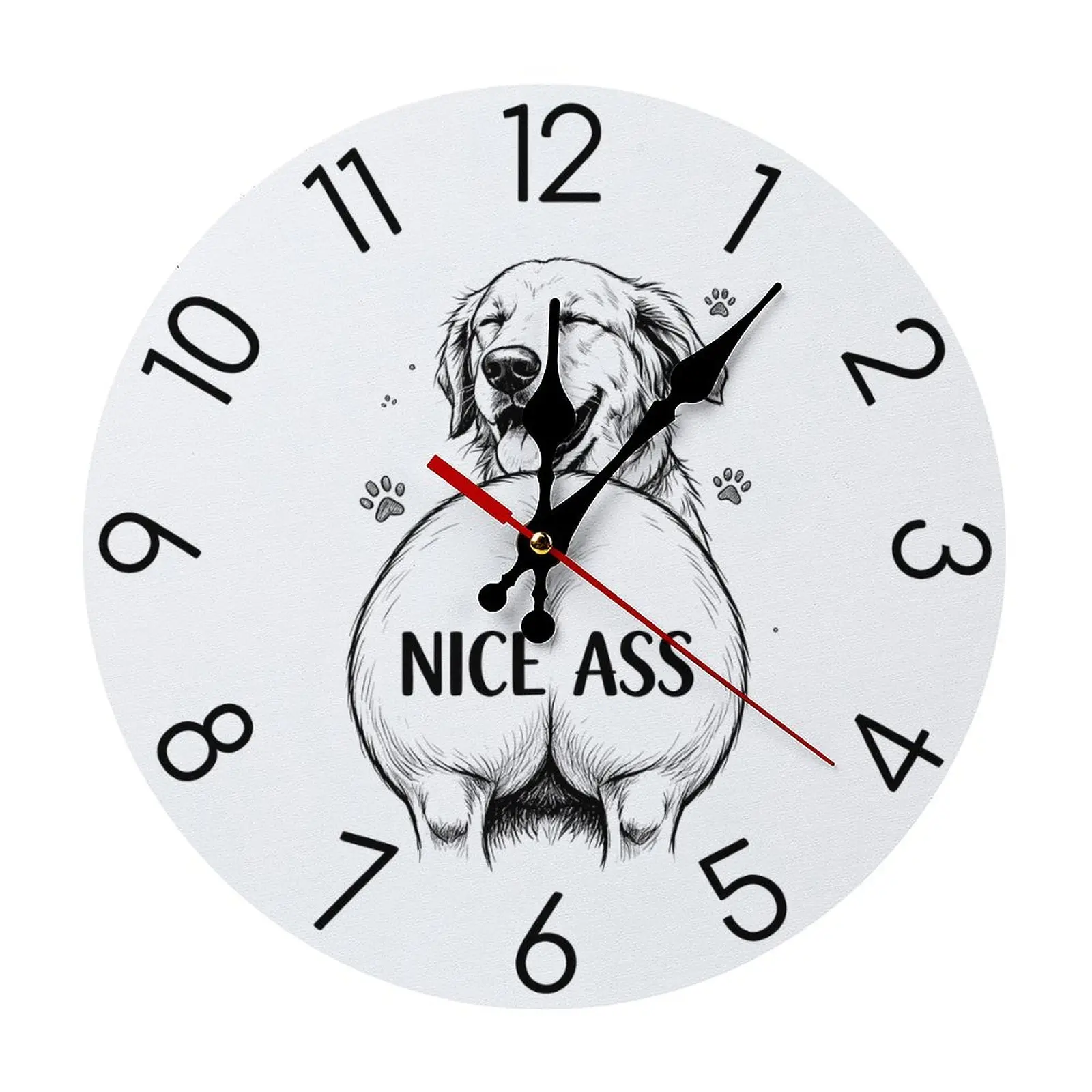 1pc 10/12in Dog-Themed Novelty Wall Clock, DIY Funny Interactive Home Decor Clock, Unique Gag Gift for Dog Owners (Room Decor)