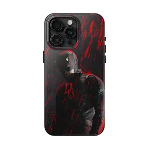 Red Noir Vigilante iPhone Case Matte Shockproof Protective Superhero Comic Style Phone Cover
