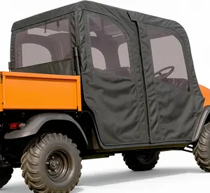Soft Doors Cab Enclosure W/Zipper Compatible with 2009-2023 Kubota RTV 1140 Cabin Cab Cover UTV Accessories Rear Window, Roof, Side Doors Plastic Black