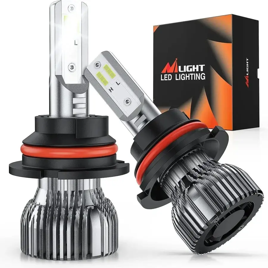 Nilight 9004/HB1 LED Headlight Bulbs E20 Series 50W 10000LM 6000K IP67 | 2 BULBS, Led Headlamp, Led Front Lights