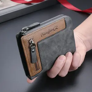 1Pc Men's Vintage Stylish and Versatile Zipper Wallet, Multifunctional Multi Card Slot Large Capacity Card Holder, Ideal Gift for Men