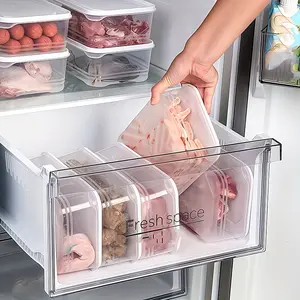 10-piece Set: Quick-Frozen Meat and Vegetable Storage Containers - Food Storage Kit, BPA-Free Food-Grade Plastic, Fresh-Keeping Meal Prep Refrigerator Storage Boxes | Stackable Design | Sturdy Durable material, perfect storage tool!