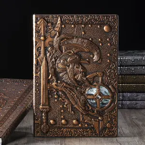 Saint Knight European General Retro Notebook, Business Planner, PU Leather Journal, Embossed Cover, Unique Writing Experience
