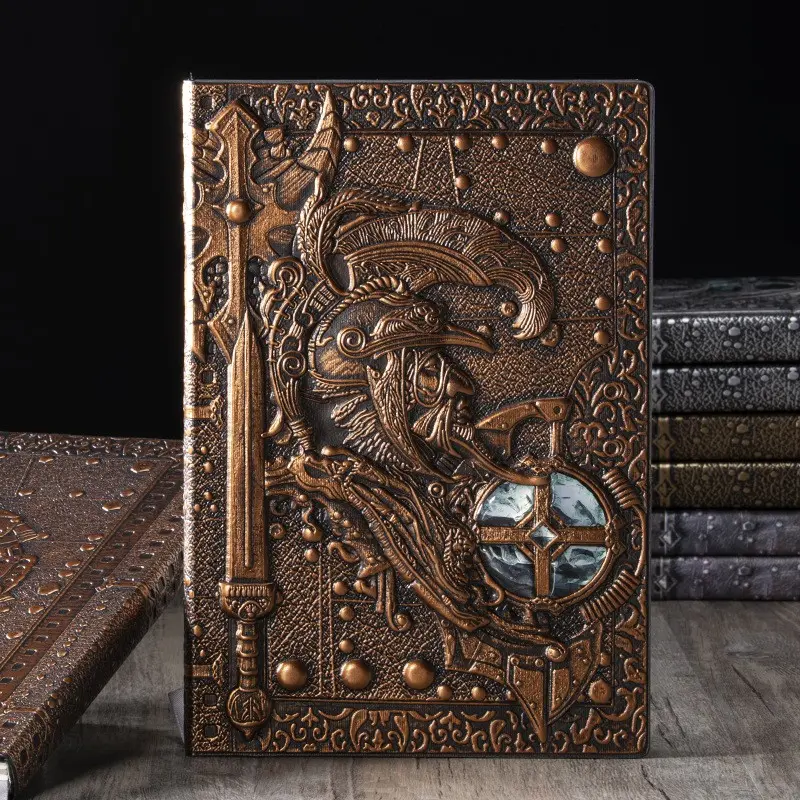 Saint Knight European General Retro Notebook, Business Planner, PU Leather Journal, Embossed Cover, Unique Writing Experience