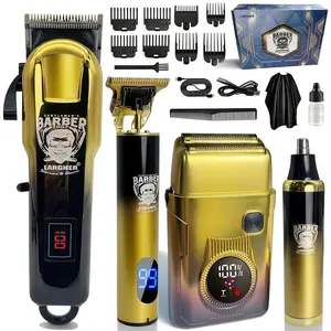 Men's Grooming Kit, Electric Shaver & Trimmer Set, USB Rechargeable Trimmer, Rechargeable Beard & Nose Hair Clipper, Professional Facial Beauty Tools
