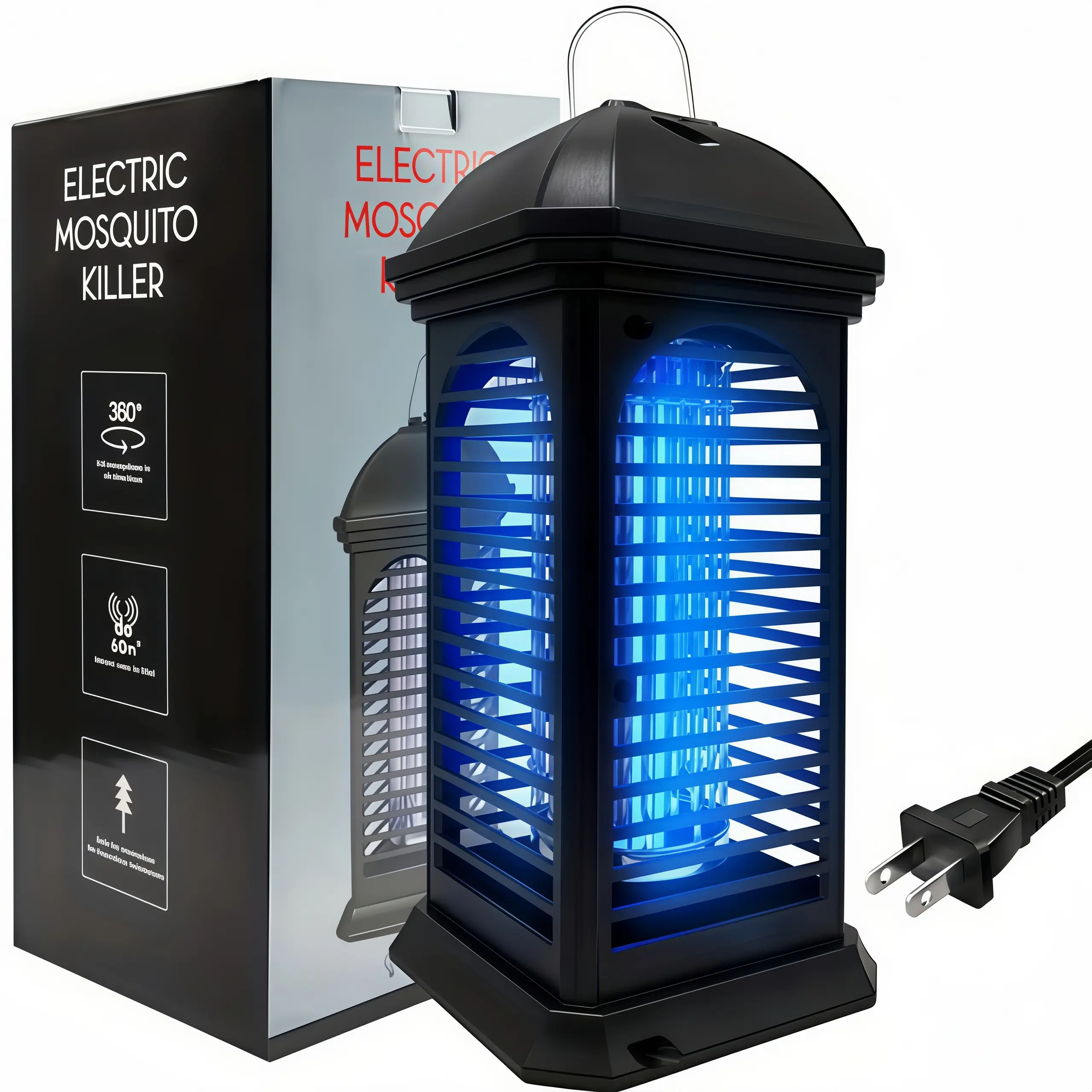 LMMAKE 1PC Electronic Mosquito Zapper Killer, Upgraded 11W Blue-Violet Light Lamp, 100% Improved Elimination Efficiency, Long Service Life, 0.5 Acre Coverage, Ideal for Bathrooms, Gardens, Balconies