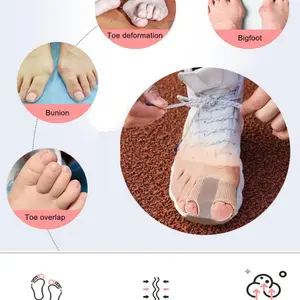 Bunion Toe Separator Correction for Overlapping Toes, Gel Toe Pads Bunion Corrector, Includes 2 Foot Rings, Hammer Toe Straightener for Men and Women