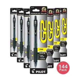 Pilot G2 Retractable Gel Ink Rollerball Pens Black (Pack of 144)