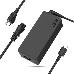 65W 45W Compatible with  Laptop Charger USB C - PD Fast  - Thinkpad Yoga Chromebook Ideapad - Universal AC Power Adapter Computer Type C Long Cord 10ft - Flat Tip 4X20M26268