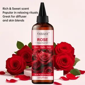 Rose Essential Oil Suitable for Face, Skin, Hair & Body Care, for All Skin Types, for Dryness, for Massage, for Candles, Soap Making, Perfume Diffuser Oil - Natural Fragrance for, &