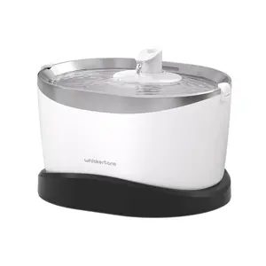 Whiskertons Wireless Cat Water Fountain, Cordless Battery Operated Pet Fountain, 3L/101oz EverMount Cat Fountain, Stainless Steel Tray, Easy to Clean, BPA-Free