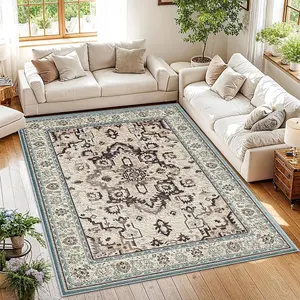 A European retro-style home rug, machine washable and fade-resistant, soft and durable, suitable for holidays and any space, including hotels, offices, sofas, bedsides, hallways, etc.