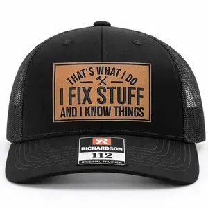 I Fix Stuff Richardson 112 Leather Patch Hat Trucker Hat