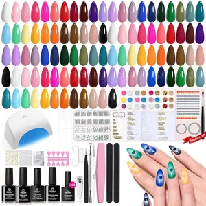 Beetles Gel Nail Polish Starter Kit【UV Light&Top Base Gel&Diamond Decorations&Stickers&Manicure Tools】DIY Nails Art Gift for girl Gift for woman gel x nails salon nails at home Cutics Cosmetic #TikTokShopBacktoSchool