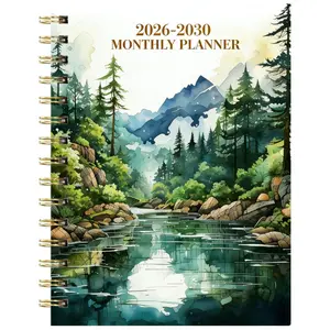 2026-2030 Monthly Planner/Calendar - January 2026 to December 2030, 5-Year Monthly Planner, Forest Stream Theme Cover Design Notebook, Annual Calendar Planning, Monthly Tabs, 60-Month Calendar, 5.5 x 8.3 inches, 71 Sheets / 142 Pages Thick Paper, Flexible