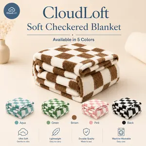 Checkered Blanket(Mid Year Sale、Deals For You、Restock、Deals For You Days) Checkered Design Lightweight Fuzzy Cozy Blankets for Sofa Chair Bed Ideal Gift for Lovers Women Men Pets,Home Decor, Plush Softness Inspired By Our Heritage