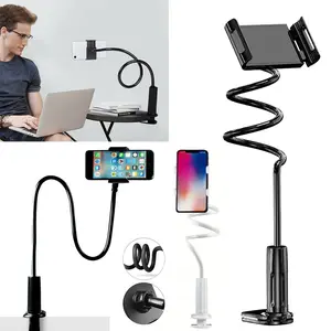 Gooseneck Tablet Holder,Cell Phone Holder, Adjustable Tablet Holder Mount,Universal 360° Flexible Tablet Stand, Cell Phone Stand,Lazy Arm Holder Clamp Mount Bracket Bed for iPad Mini/Air, Samsung Galaxy Tab and 4.0-11" Devices