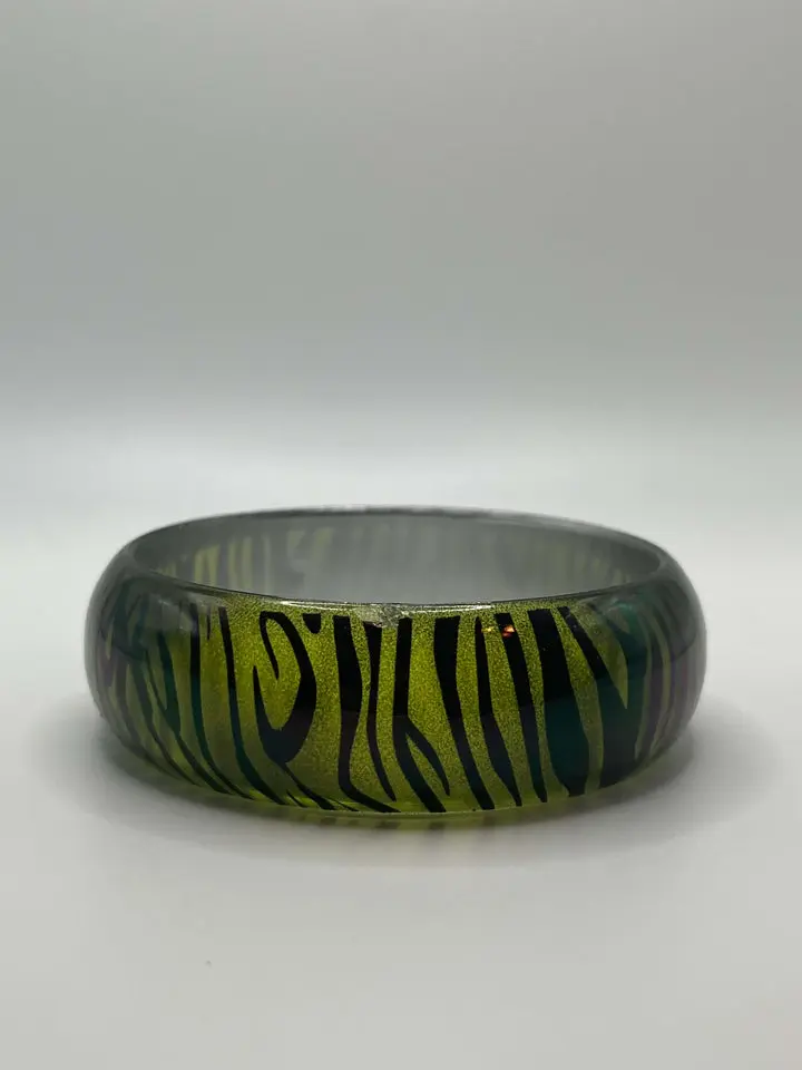 Y2k Zebra Print Bangle Bracelets | Vintage | Early 2000s | Emo | Mcbling Y2K | Trashy Y2K | Vintage Fashion Accessories punk youth jewelry